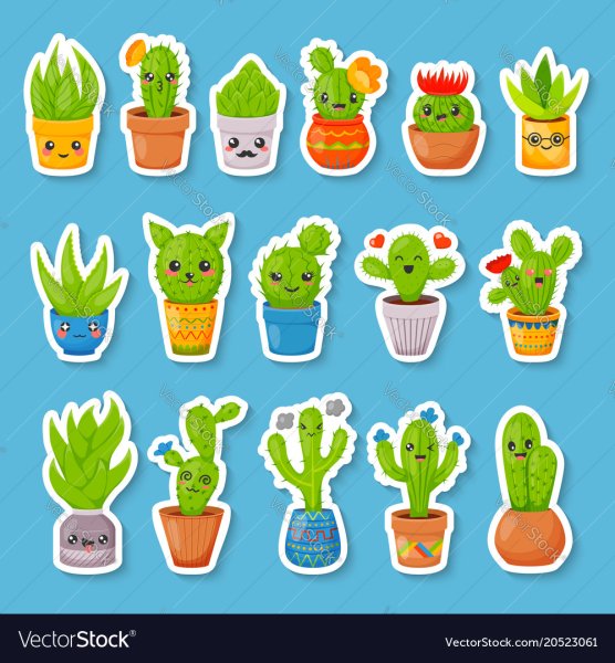 Наклейки с лампами кактусами