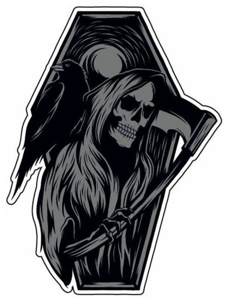 Наклейка смерть с косой