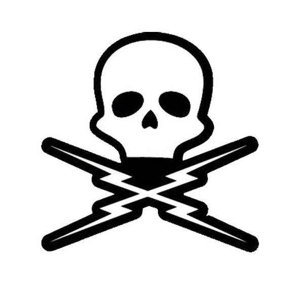 Значок череп и молния