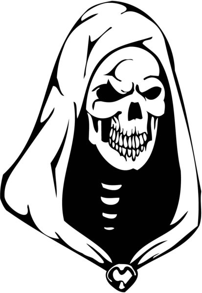 Череп в капюшоне рисунок