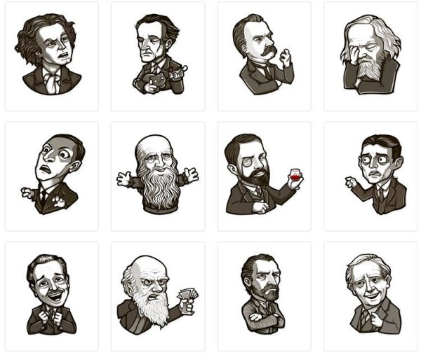 Стикеры с писателями