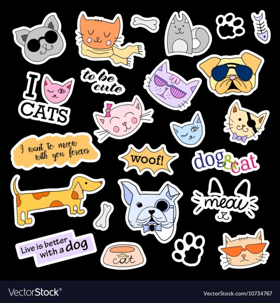 Наклейки кошки и собаки