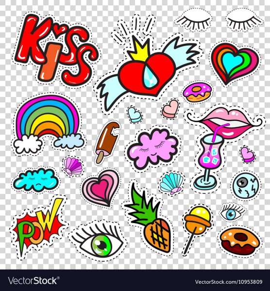 Стикеры векторные принты на одежду