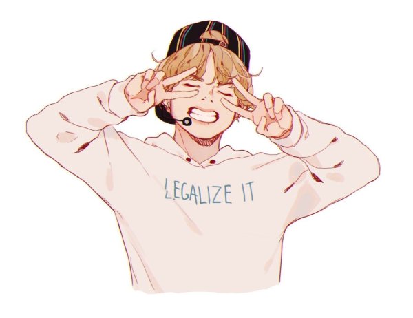 Милые арты БТС Тэхен