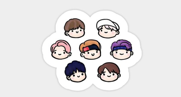 BTS наклейки мультяшные