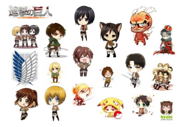 Аниме наклейки для распечатки атака титанов