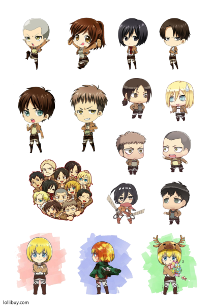 Стикеры аниме атака титанов