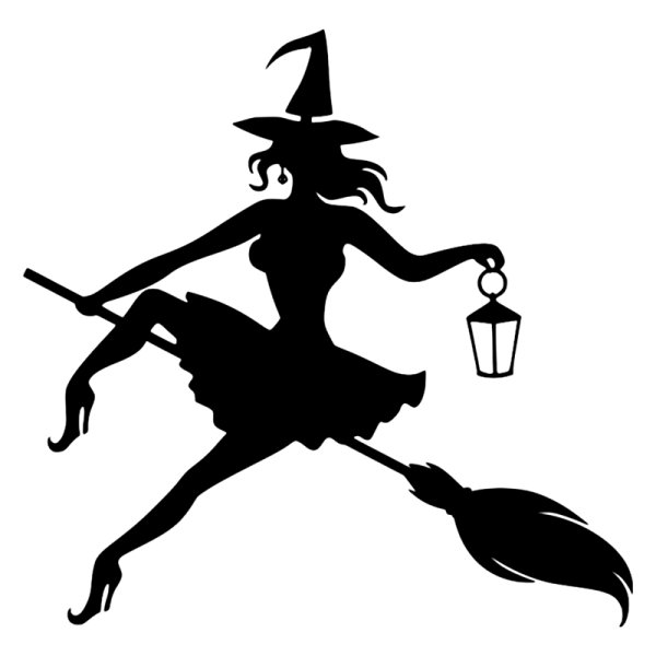 Наклейка ведьмочка на метле