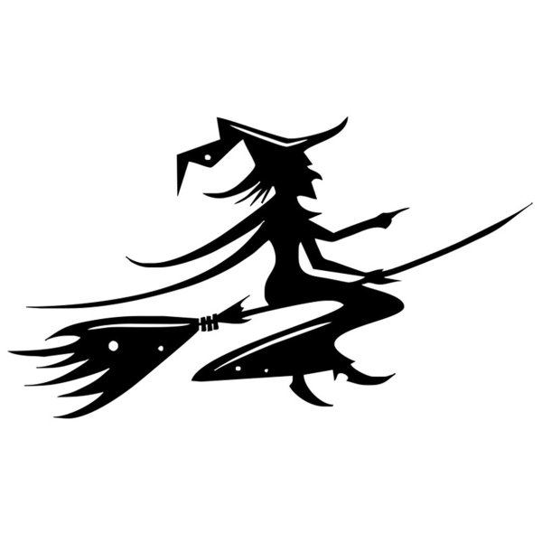 Наклейка ведьма на метле