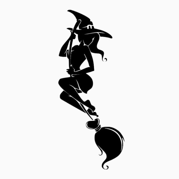Наклейка ведьмочка на метле