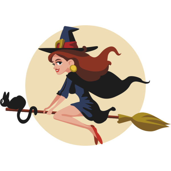 Ведьмочка на метле