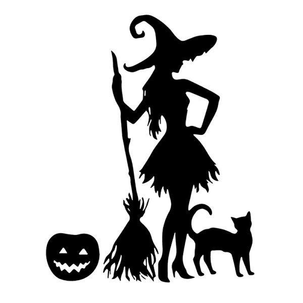 Трафареты для Хэллоуина ведьма