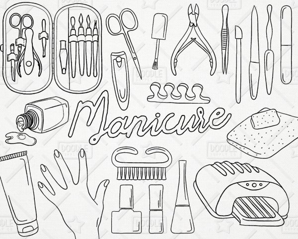 Маникюр с силуэтом девушки