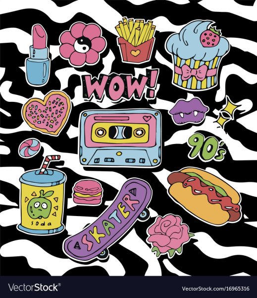 Стикеры в стиле 90-х