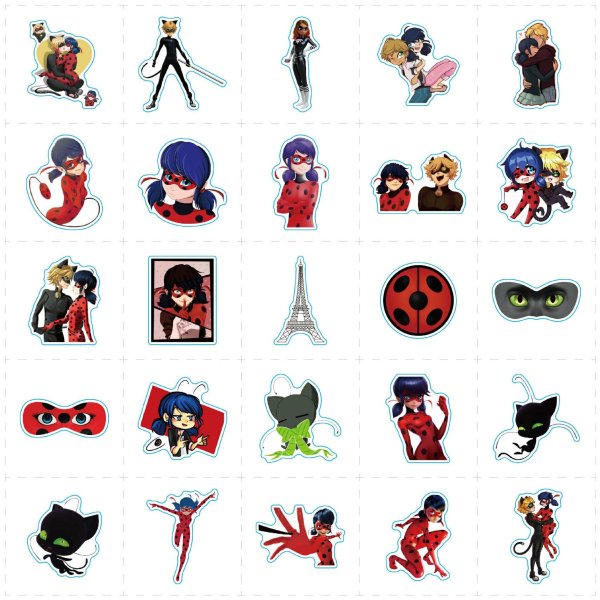 Набор наклеек леди баг