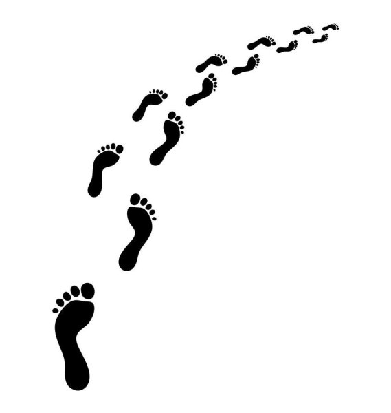 Шаги на белом фоне