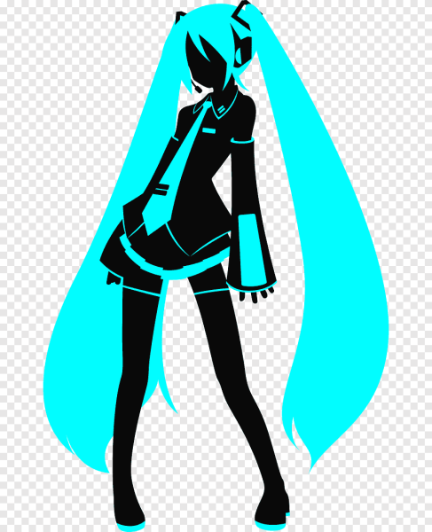 Чёрный силуэт Хацунэ Мику