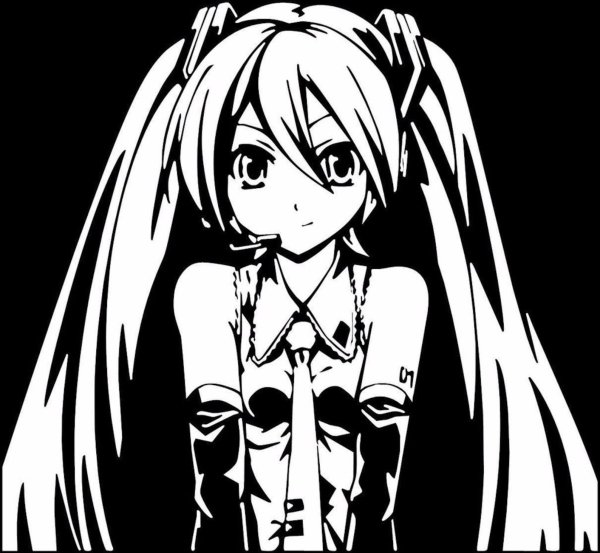 Наклейки на авто аниме девушки