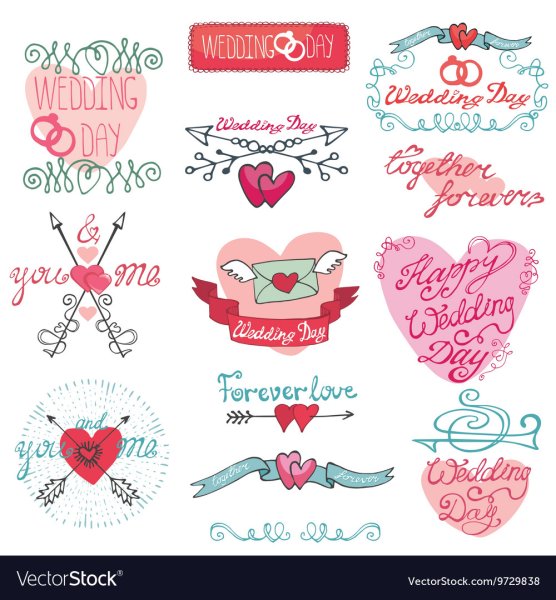 Наклейки со свадебной тематикой