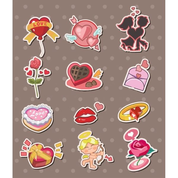 Наклейки на день Святого Валентина