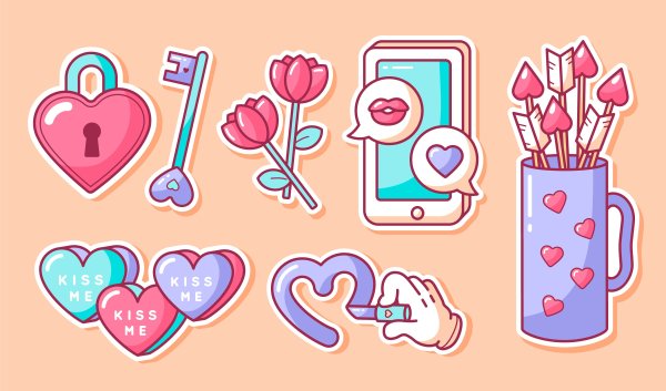 Стикеры с днем Святого Валентина
