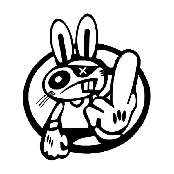 Наклейка на авто заяц