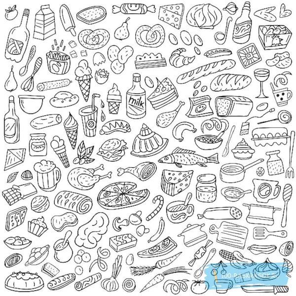 Маленькие рисуночки еды