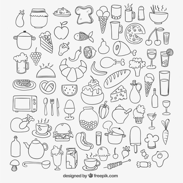 Раскраски антистресс еда фаст фуд