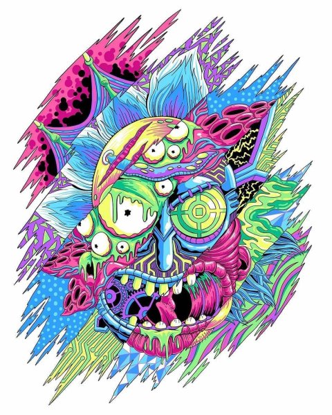 Узоры психоделика Рик и Морти