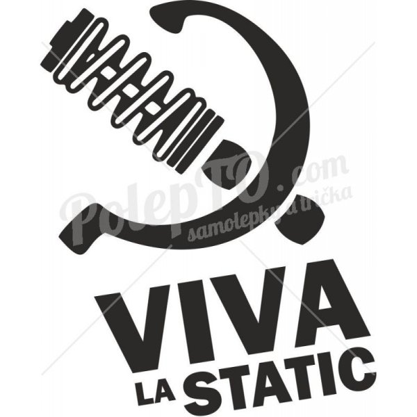 На статике наклейка