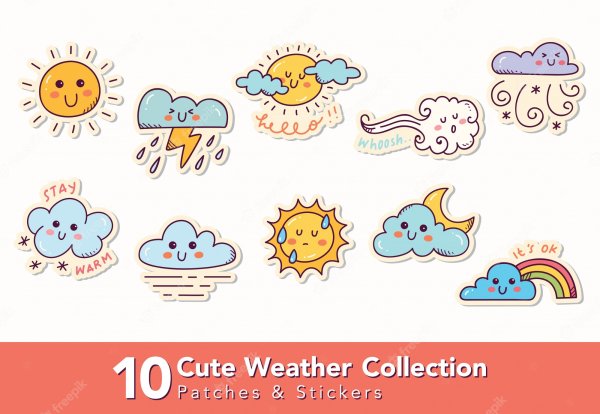 Рисунки для наклеек погода