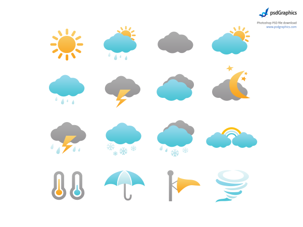 Погодные иконки вектор