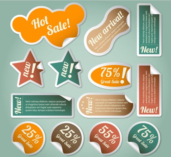 Коллекция векторных наклеек