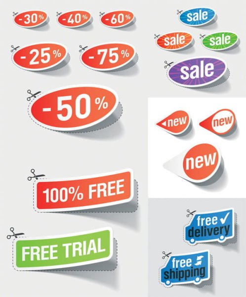 Креативно распродажа вектор лейблы