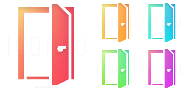 Дверь открытая и закрытая вектор