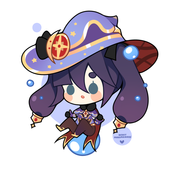 Стикеры Геншин Импакт Чиби Мона