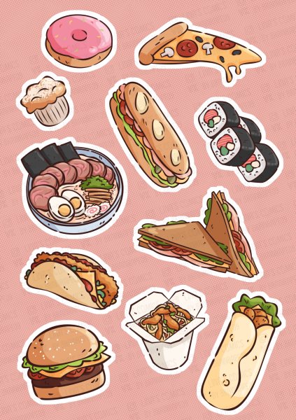 Стикеры еда