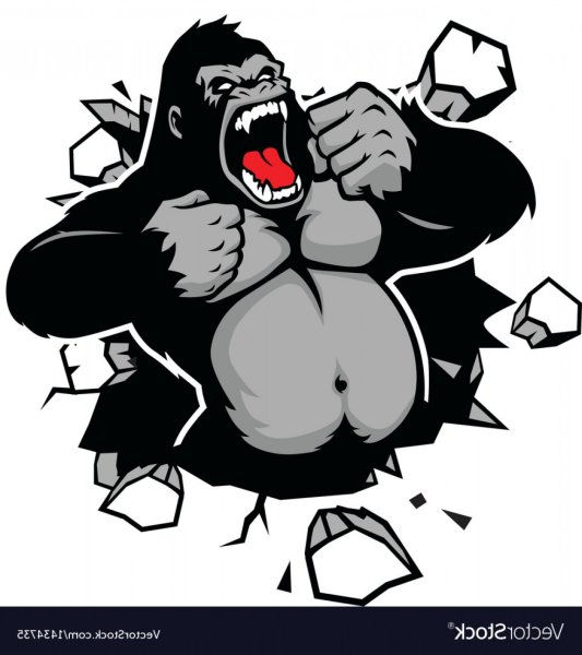 Злая горилла наклейка