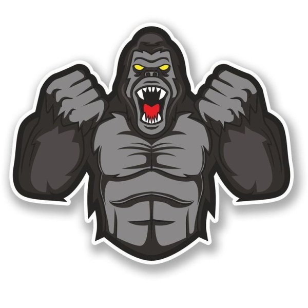 Злая горилла наклейка