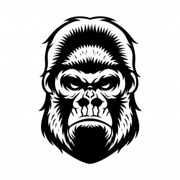 Тату голова обезьяны