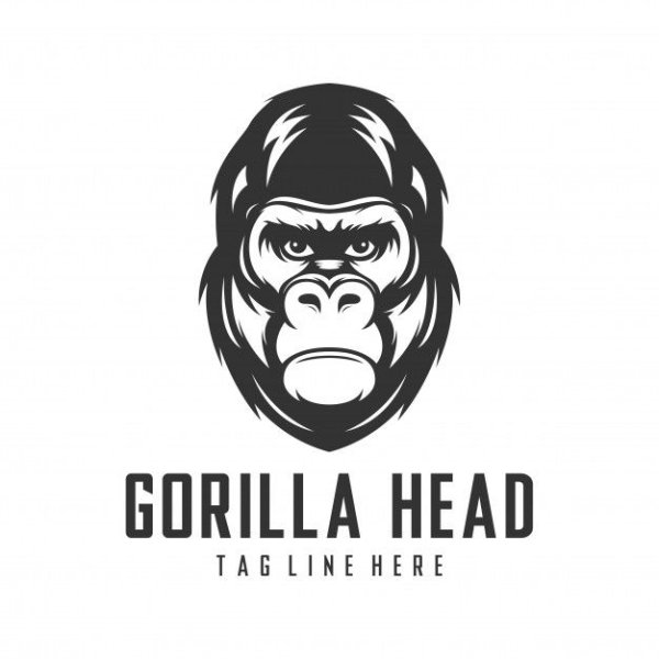 Трафарет голова гориллы