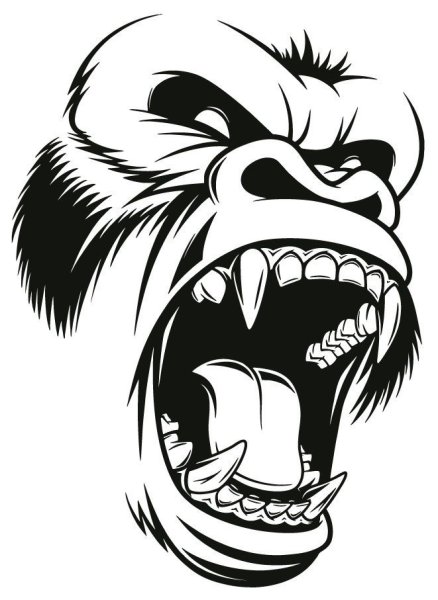 Оскал гориллы эскиз