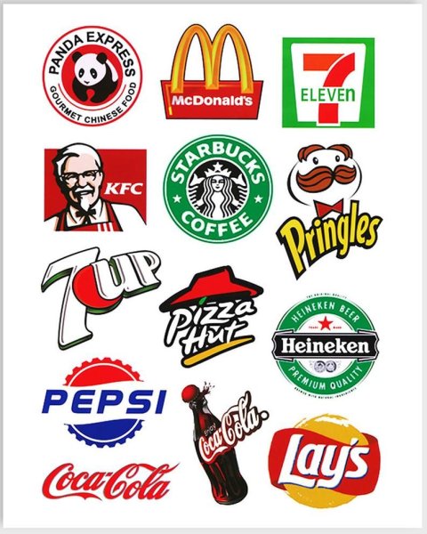 Наклейки с названием бренда