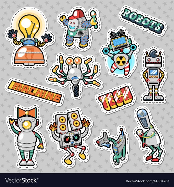 Робот вектор наклейка
