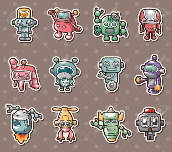 Робот вектор наклейка