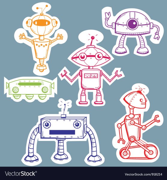 Наклейки роботы