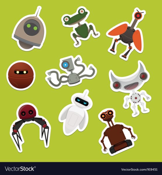 Робот стикер иллюстрация