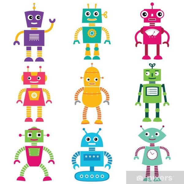 Робот вектор наклейка