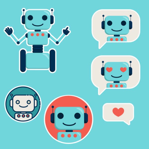 Робот вектор стикер