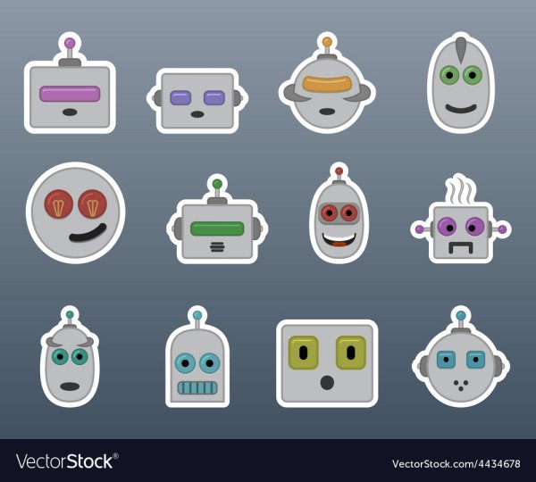 Оранжевый робот рисунок